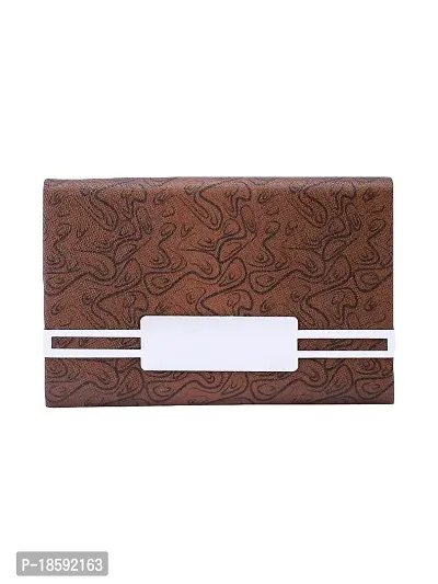 Designer Brown Artificial Leather Textured Card Holder For Men-thumb2