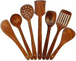 Stylish Wood Cooking Spoons For Kitchen Pack Of 7-thumb2