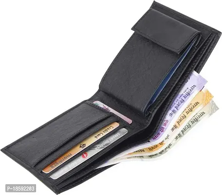 2 pcs Black  Brown Designer Multicoloured Artificial Leather Self Design Two Fold Wallet Combo For Men-thumb4