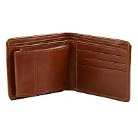 Designer Tan Artificial Leather Solid Two Fold Wallet For Men-thumb2