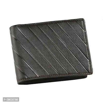 Designer Black Artificial Leather Two Fold Wallet For Men-thumb2