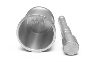 Useful Aluminium Metal Okhli Mortar And Pestle Set-thumb1