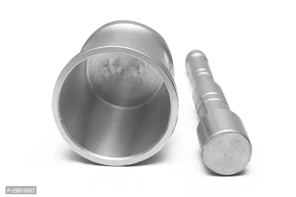 Useful Aluminium Metal Okhli Mortar And Pestle Set-thumb2