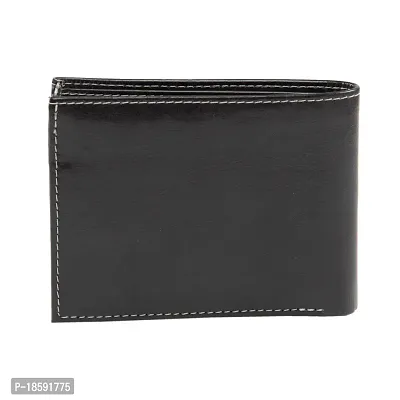 Designer Black Artificial Leather Solid Two Fold Wallet For Men-thumb2