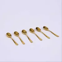 Classic Pack Of 6 Golden Premium Stainless Steel Table Spoon Set-thumb3