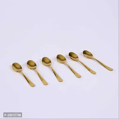 Classic Pack Of 6 Golden Premium Stainless Steel Table Spoon Set-thumb4