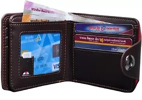 Designer Brown Artificial Leather Two Fold Wallet For Men-thumb1