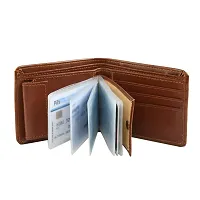 Designer Tan Artificial Leather Solid Two Fold Wallet For Men-thumb4