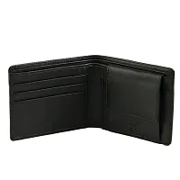 Designer Black Artificial Leather Solid Two Fold Wallet For Men-thumb2