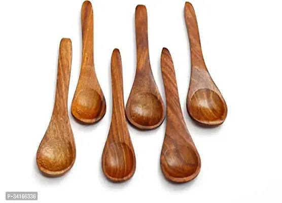 Trendy Small Wooden Handcrafted Mishri Spoons Set Of 6-thumb0