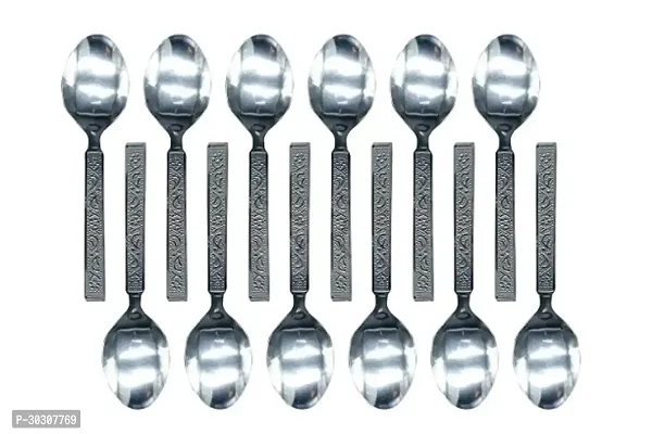 Set Of 12 Pcs Stainless Steel Tea Spoon For Home/Kitchen, (Standard, Multicolor)