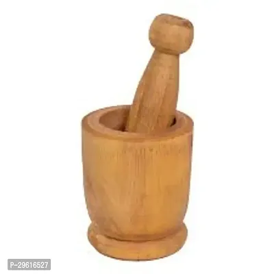 Useful Wooden Okhli Mortar And Pestle Set-thumb2