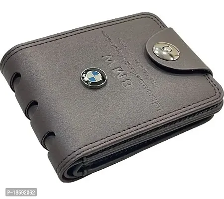 Designer Grey PU Solid Two Fold Wallet For Men-thumb3