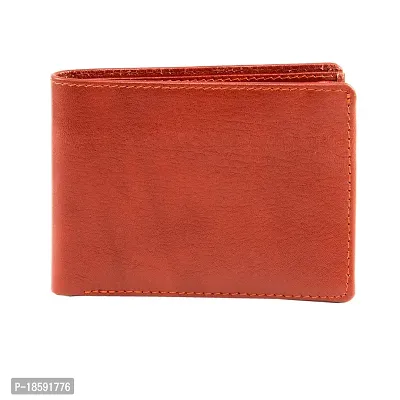 Designer Brown Leather Solid Two Fold Wallet For Men-thumb0