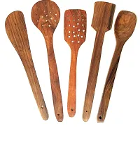 5 Brown Wooden Cooking Tools Handmade Pack Of 5-thumb2