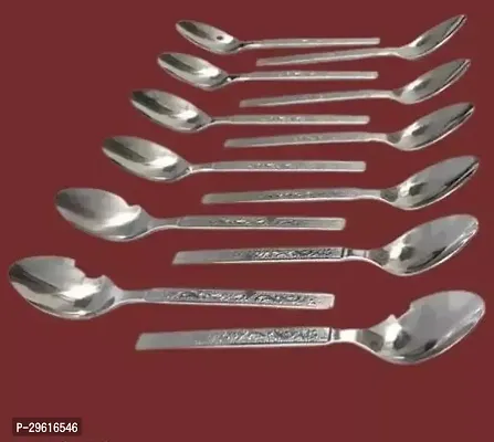 Useful Stainless Steel Table Spoons-12 Pieces-thumb0