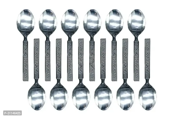 Set Of 12 Pcs Stainless Steel Tea Spoon For Home/Kitchen, (Standard, Multicolor)-thumb0