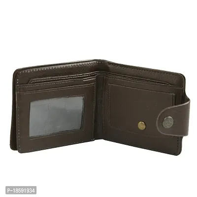 Designer Brown Artificial Leather Solid Two Fold Wallet For Men-thumb2