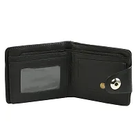 Designer Black Artificial Leather Solid Two Fold Wallet For Men-thumb2