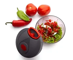 Mini Vegetable Chopper For Kitchen ,Cutter With 3 Ss Blades For Chopping Cut, Vegetables And Fruits Mix Color-thumb1