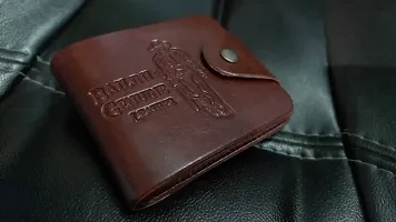 Designer Brown Artificial Leather Solid Two Fold Wallet For Men-thumb2