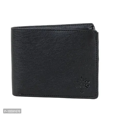 Designer Black Artificial Leather Solid Two Fold Wallet For Men-thumb0