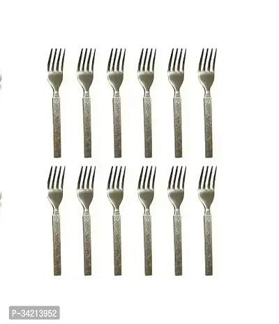 12 Piece Stainless Steel Dinner Fork Set Cutlery-thumb0