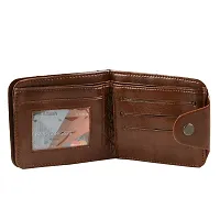 Designer Brown Artificial Leather Solid Two Fold Wallet For Men-thumb2