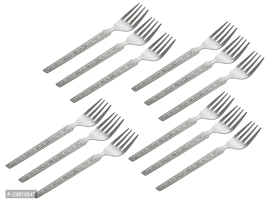 Useful Stainless Steel Dinner Forks With Square Edge- 12 Pieces-thumb2