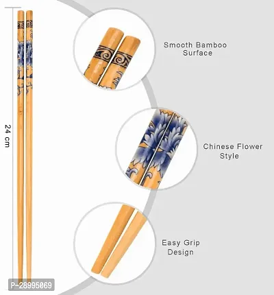 5 Pairs Natural Bamboo Reusable Chopsticks for Sushi, Noodles, Fried Rice-thumb4