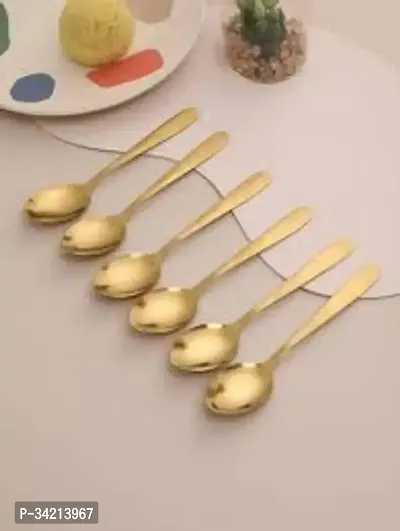 6 Pieces Golden Spoons Set-thumb0