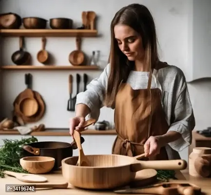 Set of 8 Wooden Cooking Spoon| ladle| Wooden Non-Stick Serving and Cooking Spoon Kitchen Tools| Utensil Cooking Set| Spatula| Spoon for Kitchen| Cutlery | Spoon Set for Kitchen-thumb4