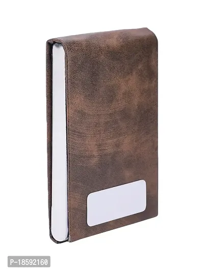 Designer Brown Artificial Leather Textured Card Holder For Men-thumb3