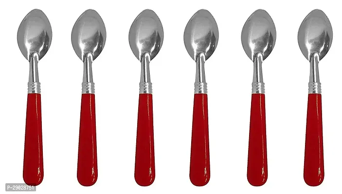 Trendy Stainless Steel Spoon Set 6 Half Steel Half Plastic Assorted Color-thumb0