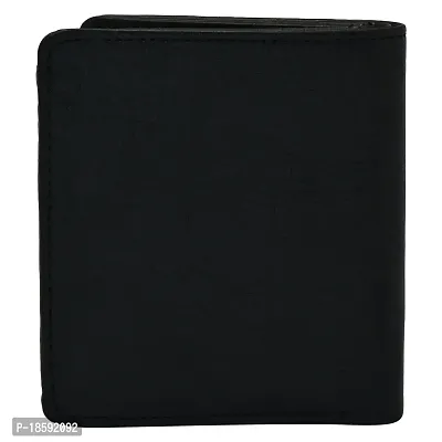 Designer Black Artificial Leather Solid Two Fold Wallet For Men-thumb0