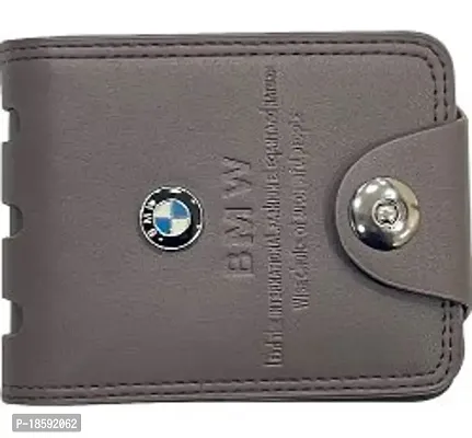 Designer Grey PU Solid Two Fold Wallet For Men