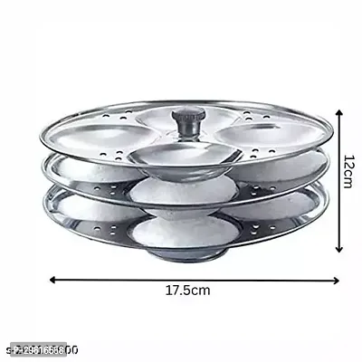 Useful Metal 12 Cavities Idli Making Stand Idli Stand-Pack Of 3 Idli Plates-thumb2