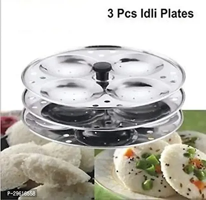 Useful Metal 12 Cavities Idli Making Stand Idli Stand-Pack Of 3 Idli Plates-thumb4