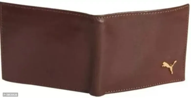 Designer Brown Artificial Leather Two Fold Wallet For Men-thumb2