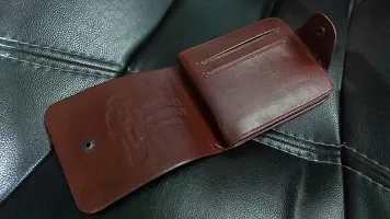 Designer Brown Artificial Leather Solid Two Fold Wallet For Men-thumb3