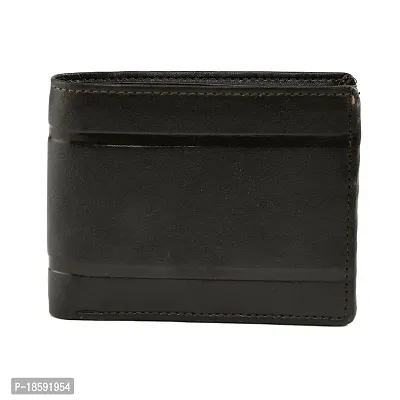 Designer Black Artificial Leather Solid Two Fold Wallet For Men