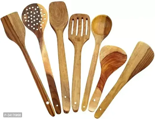 SRE SRE_0027 Wooden Spatula  (Pack of 7) Handmade Cooking Tools-thumb2