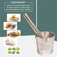 Kitchen Khalbatta Okhli Masher |Mortar and Pestle Set |Aluminium Khal Batta|Imam dasta |Okhli|Musal|Khallad-thumb2