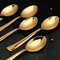 Classic Pack Of 6 Golden Stainless Steel Table Spoon Set-thumb3