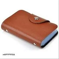 Designer Brown Artificial Leather Card Holder For Men-thumb1