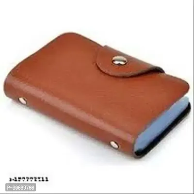 Designer Brown Artificial Leather Card Holder For Men-thumb2