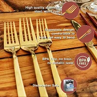 Durable Golden Cutlery Forks Set Of 6-thumb1