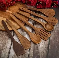 Classic  Set Of 7  Mango Wood Handmade Non Sticky Spatula Set-thumb1