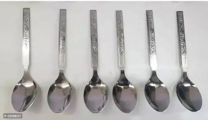 Useful Steel Spoons- 6 Pieces-thumb0