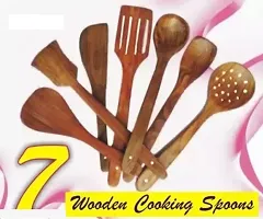 Useful Wooden Handmade Spoons And Spatulas For Cooking And Serving- 7 Pieces-thumb3